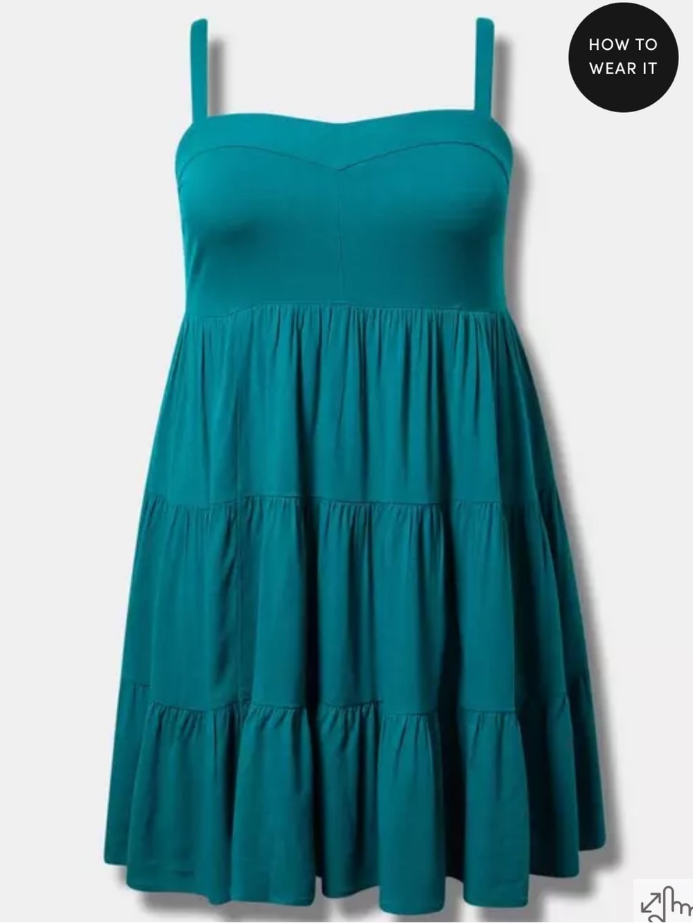 Torrid Teal Tiered Sweetheart Sundress